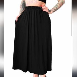 Foxblood Basic Witch Black Maxi Skirt with pockets